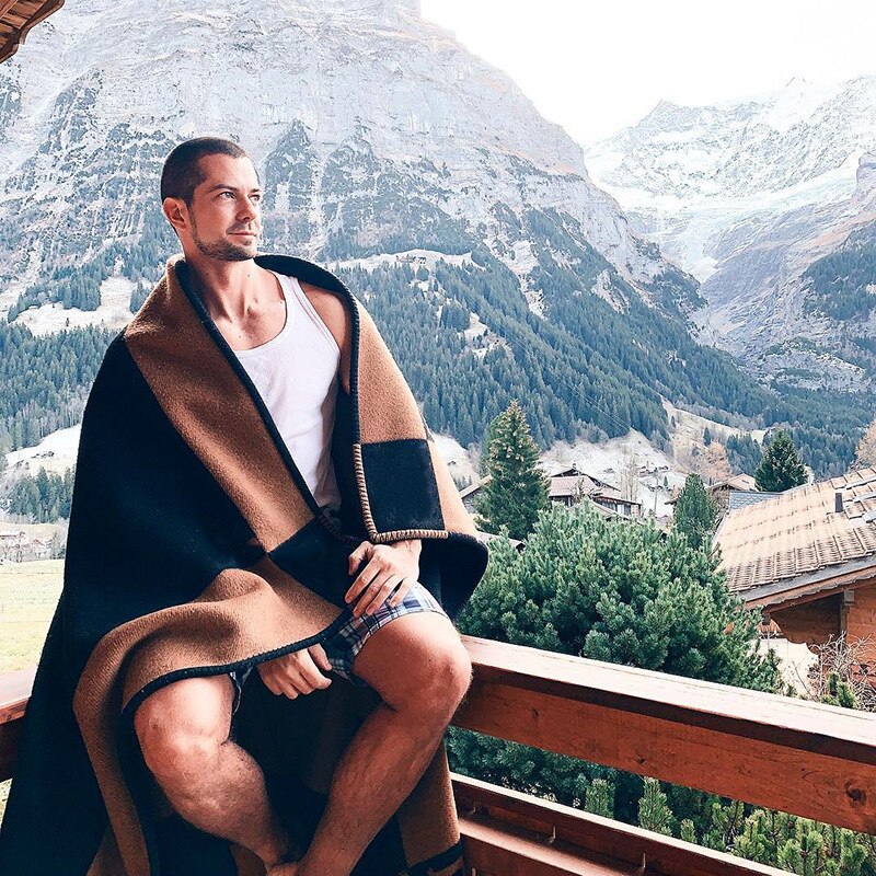 Luxury Letter H Cashmere Blanket Crochet Soft Wool... Grandado