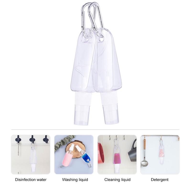 5pcs Portable Spray Bottles Plastic Hand Sanitizer Bottles Empty Spray Bottle Multifunction Bottles with Hanger