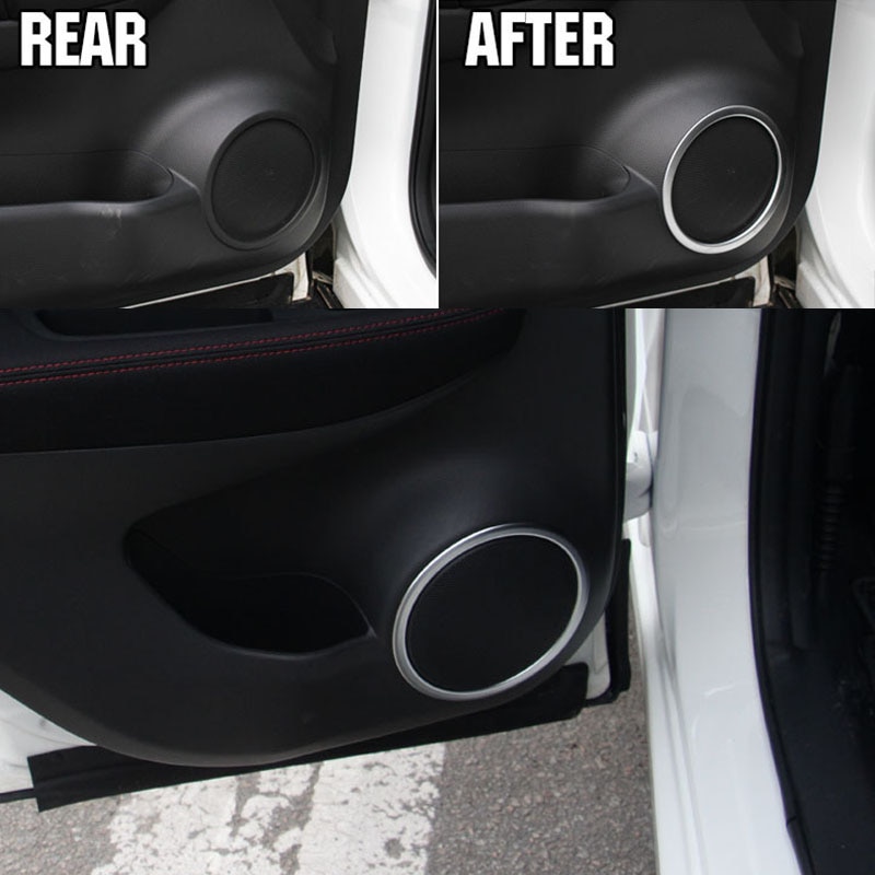 Fit For Nissan Qashqai Chrome Speaker Cover Interior Trim Side Door Stereo Bezel Collar Ring Garnish Molding