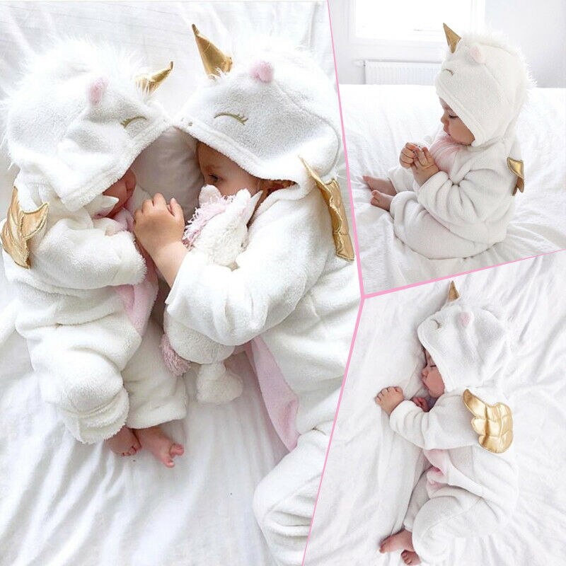 Brand Cute Newborn Baby Boys Girls Rabbit Ear Cotton Romper Outfits Clothes Winter Warm Long Sleeve Jumpsuit