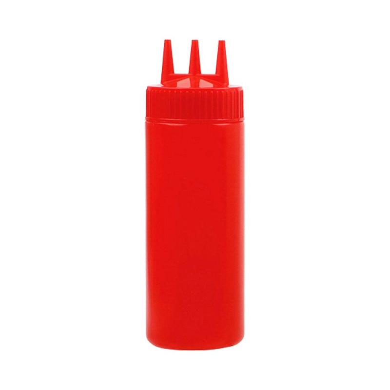 3 hole squeeze bottle screw cap squeeze bottle food grade plastic salad bottle ketchup mustard sauce mayonnaise soy sauce olive
