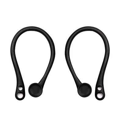 protection earhook silicone bluetooth wireless earphone holder earbuds ear hook for apple anti-lost air pods airpods accessories: Black