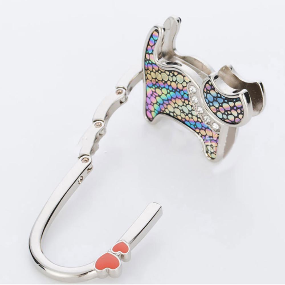 Tragbare Folding Handtasche Haken Halter Geldbörse Kleiderbügel Tisch Rand Hängen Haken für Handtasche Dekoration Frauen Tasche Veranstalter