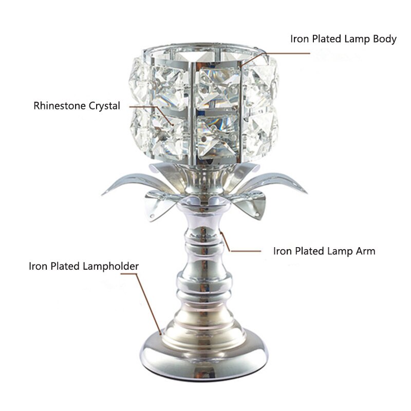 Vintage Romantic Crystal Candle Holder Weddig Party Dinner Table Hollow Out Candlestick