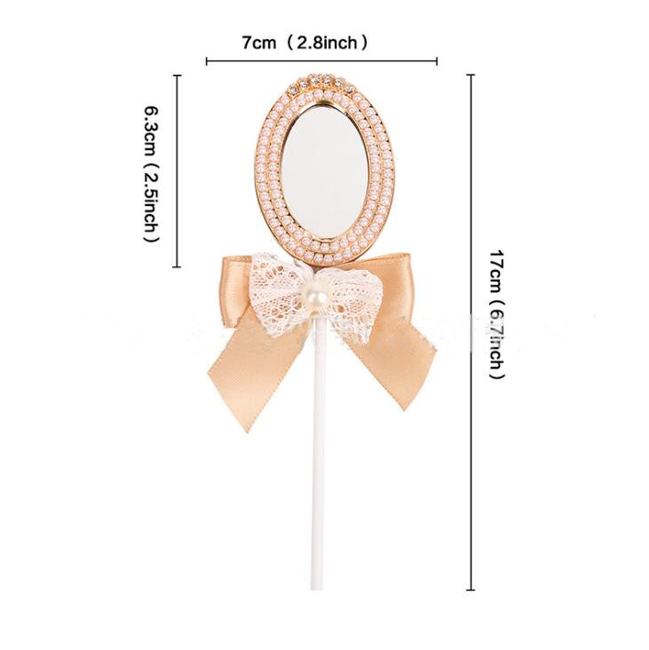 Décoration de gâteau pour filles, maquillage cosmétique, joyeux anniversaire, fête de mariage, enterrement de vie de jeune fille, décoration de Cupcake: Mirror-07