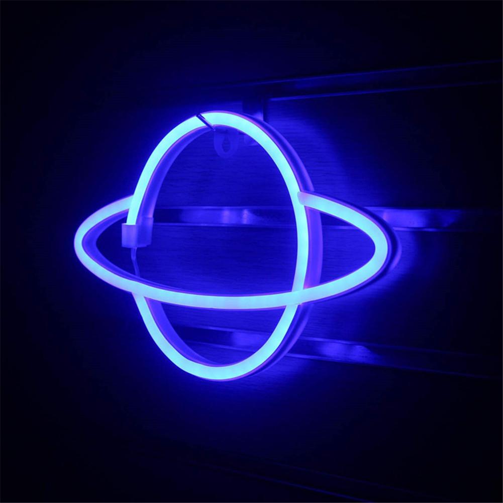 eins LED Planeten Neon- Lampe Universum Elliptischen Planeten Neon- Zeichen Licht USB Nacht Lampe Heimat Party Dekorative Zauberstab Licht Art