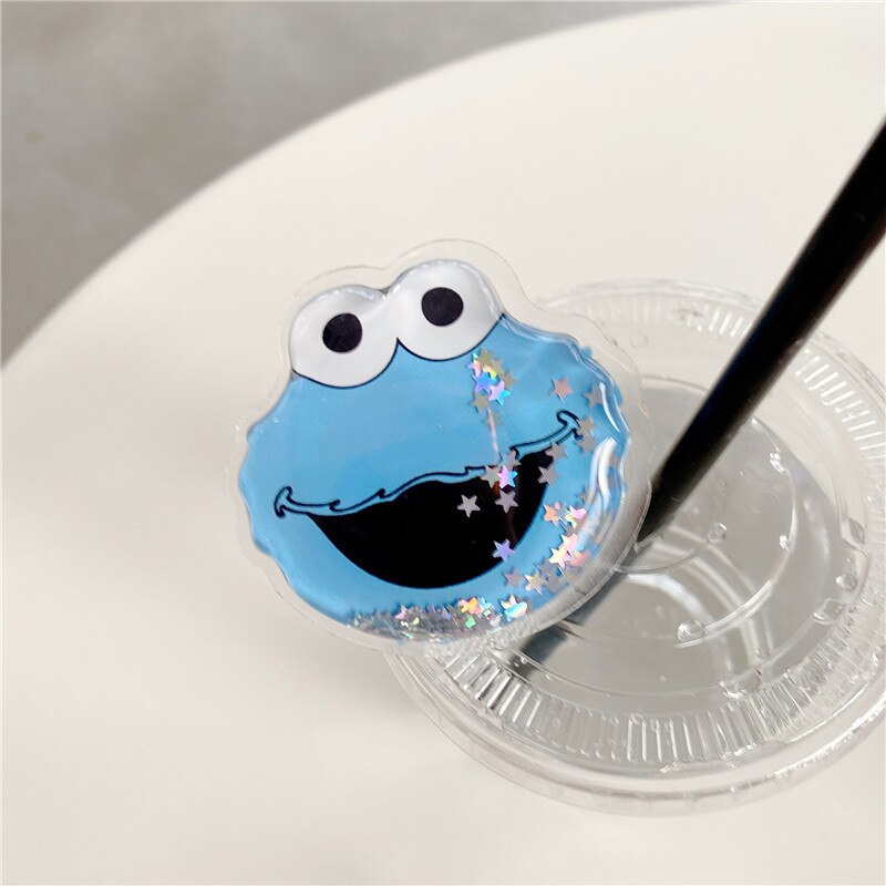 universal cute quicksand bear mobile phone grip telescopic mobile phone holder finger holder for all mobile phones: D