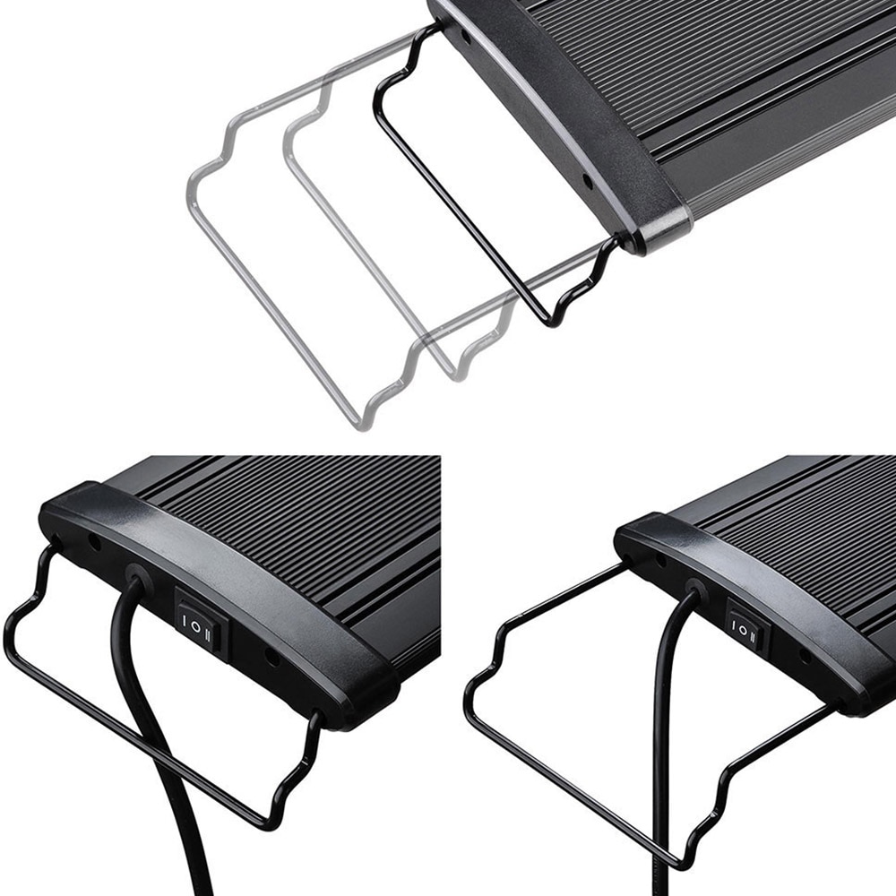 Waterproof US Plug LED Aquarium Lights Fish Tank Light Bar Blue 60/90/120CM Submersible Underwater Clip Lamp Aquatic Decor