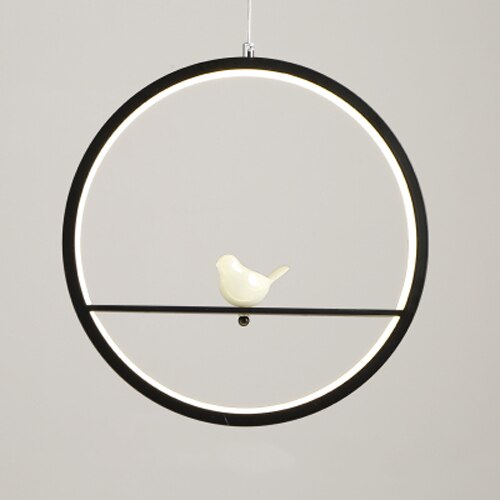 White/Black Pendant Lights Indoor Balcony Loft Home Hanging Lighting Modern Kitchen Parlor Art Birds LED Pendant Lamps: Dia 20cm    1 bird / Black body / Warm White