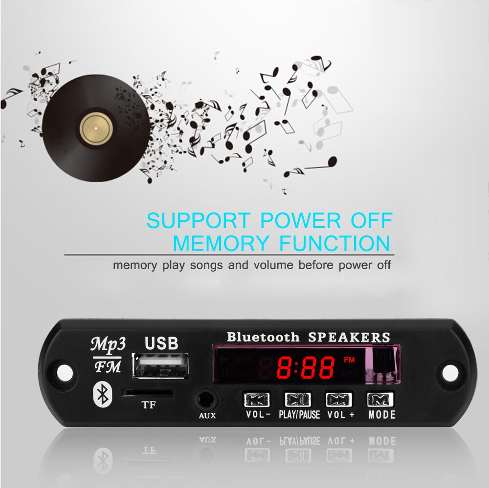 MP3 Player Decoder Board Color Screen Bluetooth function FM Radio Decoder Board Support MP3/WMA/WAV Music Files 4 Modes Switches