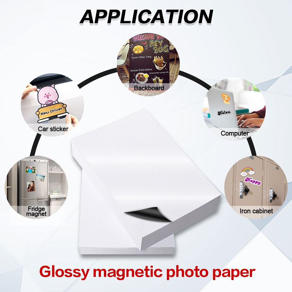 Labelwell Glossy Magnetic Photo Paper 10sheet A4 Adhesive Photograph Paper for inkjet printer DIY fridge magnet family picture