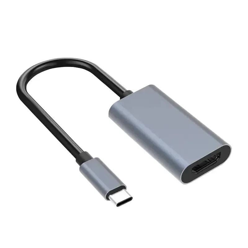 Adaptateur USB Type-C vers HDMI, 4K, USB 3.1, mâle vers HDTV, femelle, câble convertisseur pour ordinateur portable, tablette, TV, MacPle: GRIS