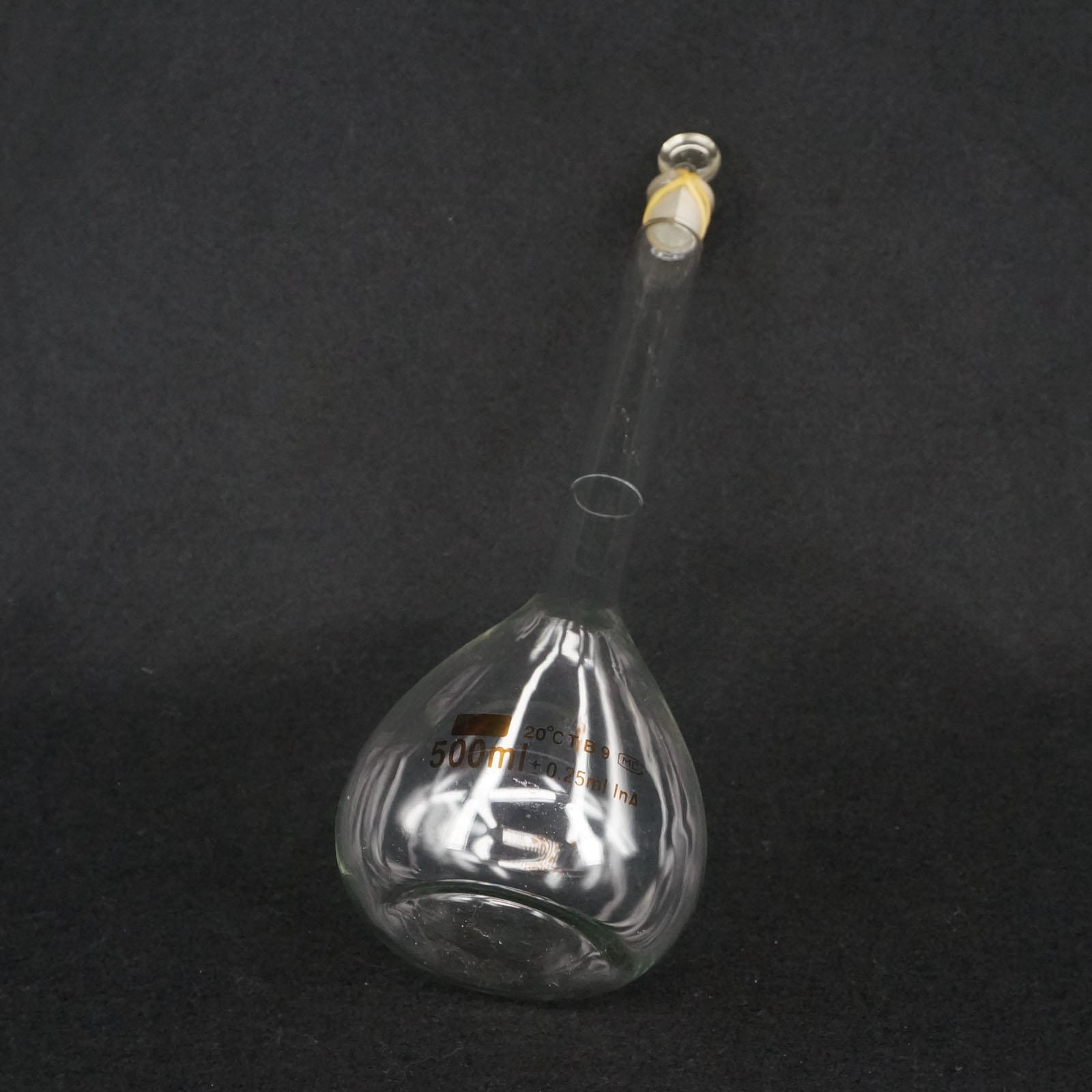 500ML Lab Volumetric Flask Class A G3.3 Borosilicate Glass With Stopper White