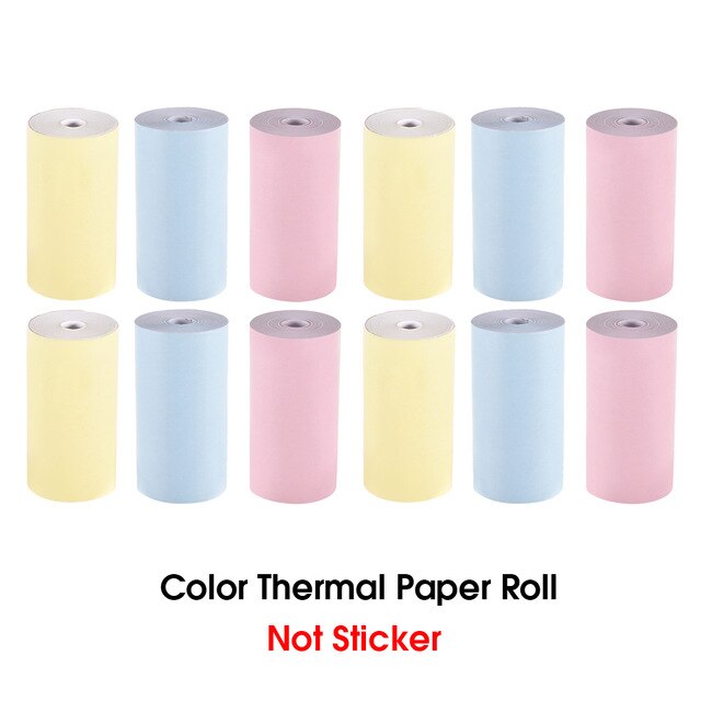 Peripage 56X30Mm Thermisch Papier Label Papier Sticker Papier Voor Thermische Pocket Mini Printer A6 A8: Color 12 Rolls