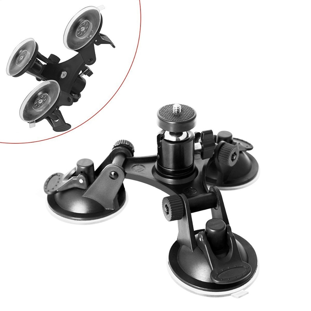 Super Tri-Cup Camera Suction Mount DSLR Action Cam Camcorder Car Wall Mount Holder for GoPro Hero 5/4/3+/3/ SJCAM