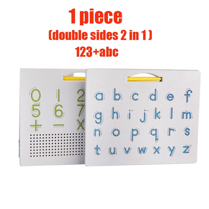 2 In 1 Magnetic Drawing Board Alphabet Letter Tracing Board Educational Letters Read Write Learning Alphabet toys Preschool: 1piece abc123