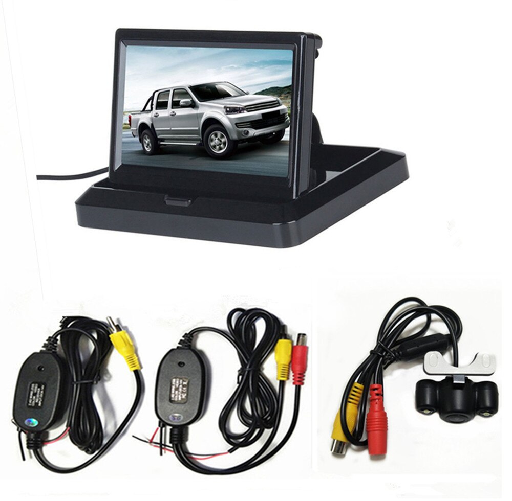 Monitor de coche 5 pulgadas TFT LCD pantalla a Color asistencia de estacionamiento inverso con 2 ENTRADA AV, cámara de visión trasera opcional: Monitor02 wireless01