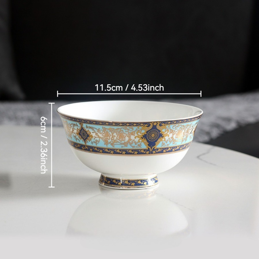 impostato di tazze da caffè e piattini per tazze da caffè in porcellana di lusso in stile britannico Piatto in ceramica barocca impostato di tazze da tè pomeridiano retrò Miglior regalo: Blu