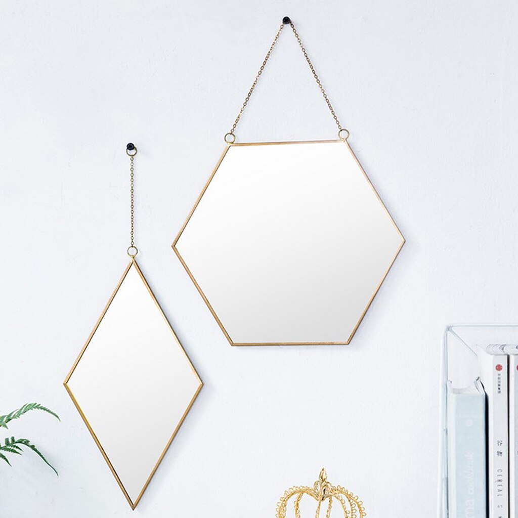MagiDeal Hollywood Dressing Table Mirror Vanity Cosmetic Dress Mirror Bathroom Hanging Mirror Fitting Room Wall Decor 2Pcs