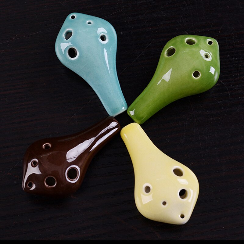 Ocarina diskant  sc 6- håls långrör ocarina student nybörjare ocarina musikinstrument för att skicka musikband: Set (färg 4)