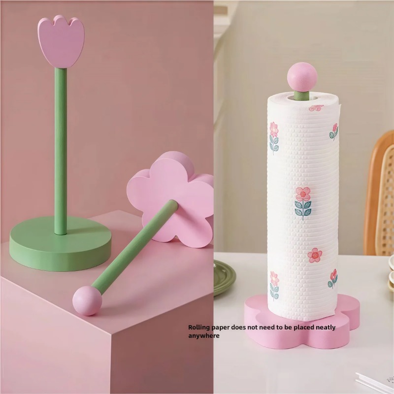Bathroom Tissue Vertical Stand Paper Towel Storage Holder Wood Paper Towel TulipHolder Kitchen Roll Paper Towel Holder