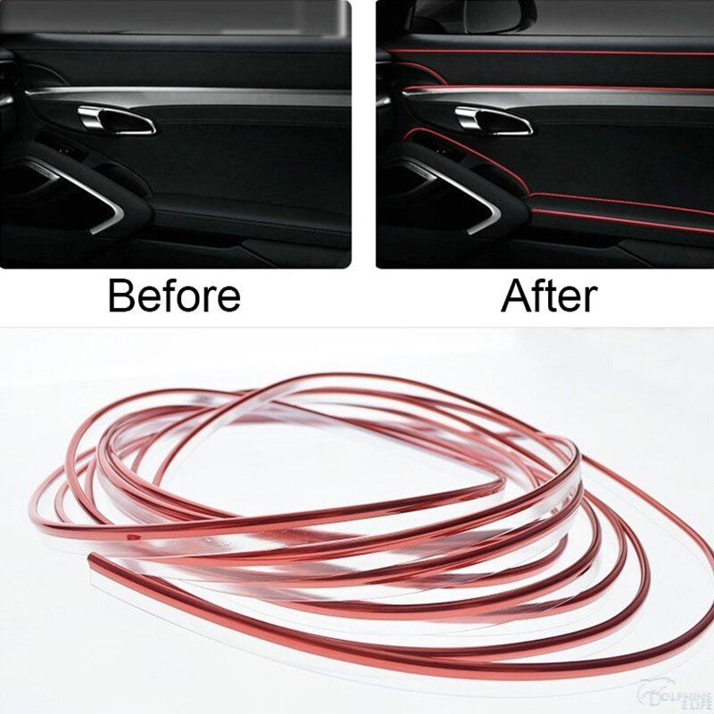 5m ljusa lister bil dekoration interiör linje flicka biltillbehör hängande instrumentbräda ornament dörr panel gap