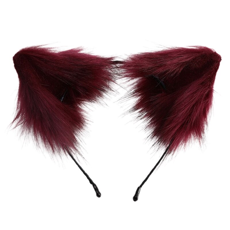 Lolita – tête de Cosplay gothique en peluche avec oreilles de chat pour décoration de fête d&#39;halloween: 4