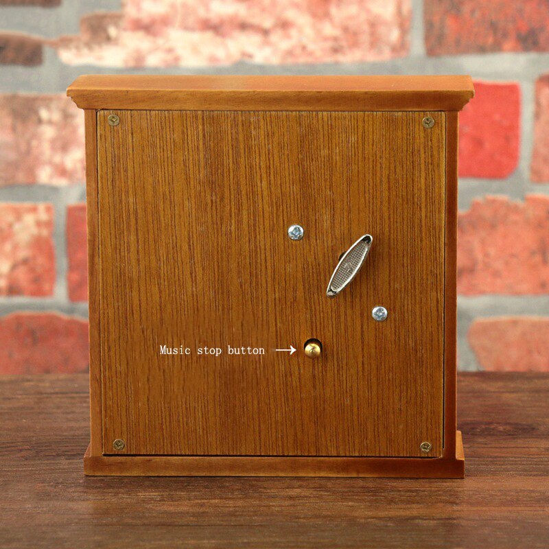 Holz-Spieluhr - Uhrwerk Kurbel - Retro Klassisches Klavier Design - Mini Interaktives Lernspielzeug