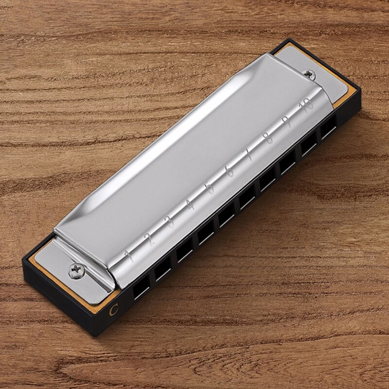 Key C Blue Harmonica , 10 Holes 20 Tones, Blue Harp, Mouth Organ, Harmonica for Adults, Beginners,Students G99D