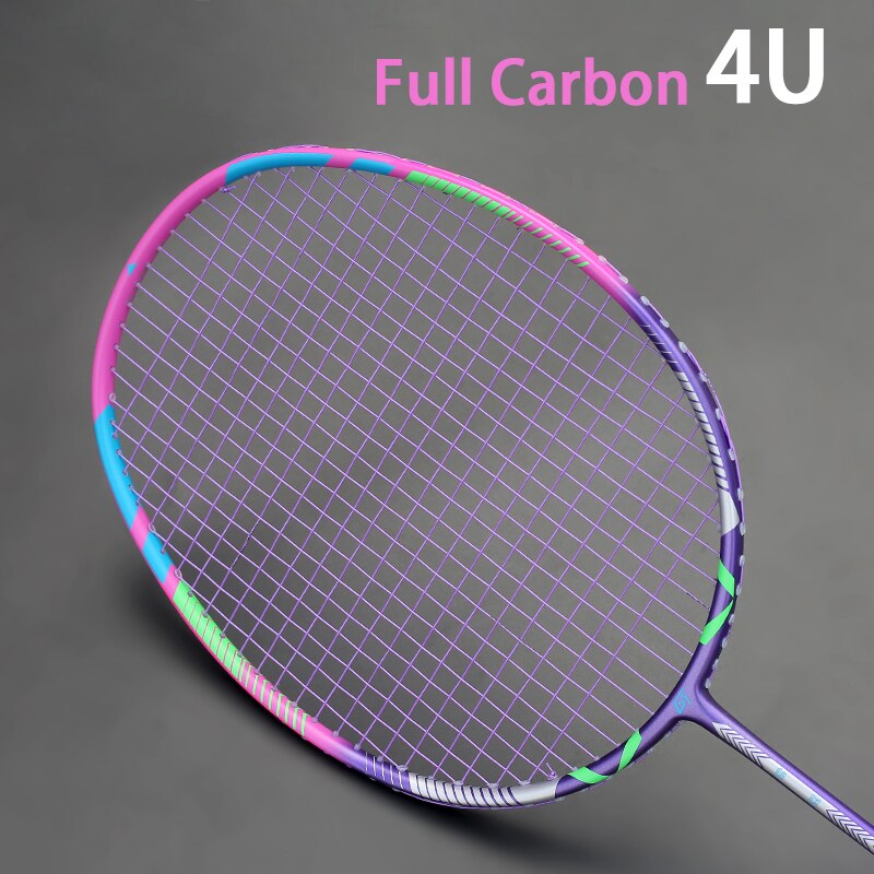 Profissional de fibra carbono raquete badminton peso leve 4u 84g g5 tensão máxima 30lbs raquetes amarrados com sacos esportes raquete