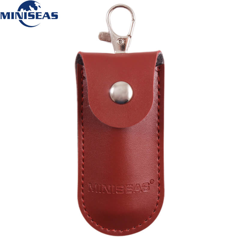 Miniseas Bag Case Beschermende Lederen Sleutelhanger Voor Usb Flash Drive Pendrive Memory Stick Otg: Rood