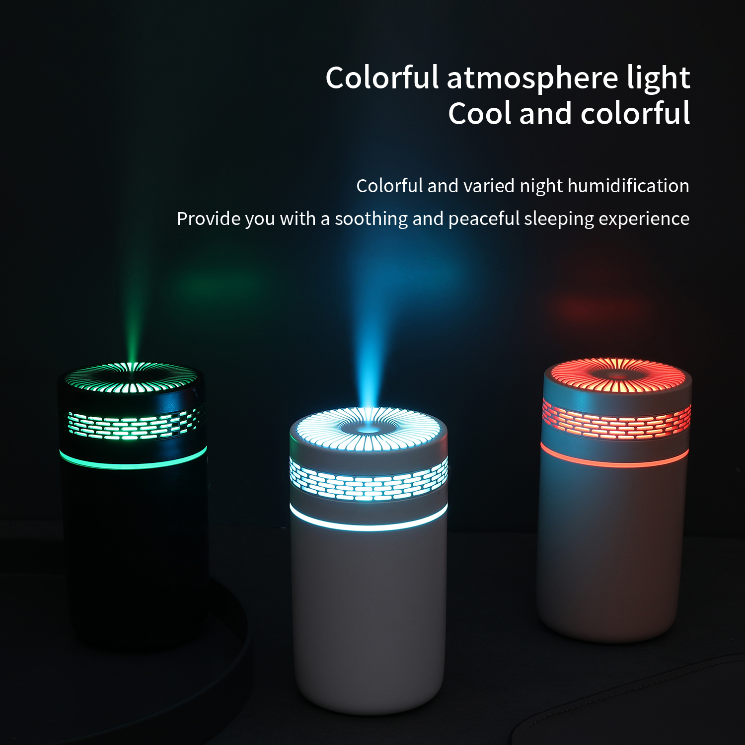 Auto-Luftbefeuchter, tragbarer Mini-Spray-Luftbefeuchter mit LED-Licht, USB-betriebener Aromatherapie-Öldiffusor für Schlafzimmer und Reisen