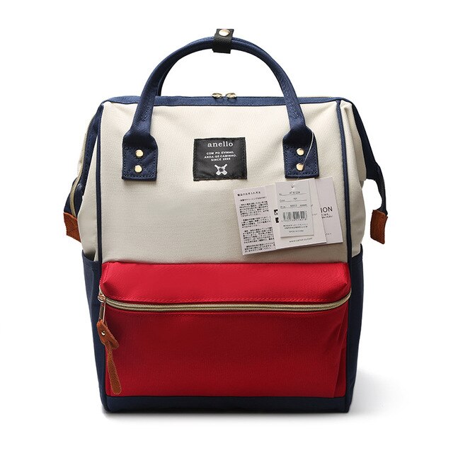 Japan Style Oxford School Backpacks For Teenage Girls Boys Vintage Backpack College Bag Women Lightweight A Ring Cute Backpack: Red White Blue / Big L27cm H39cm