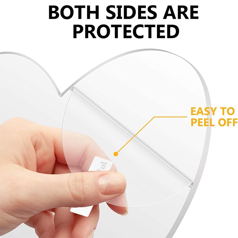 2mm Acrylic Sheet with Double Sided Protective for LED Light Base Signs DIY Display Projects Craft 6 Pieces ,(Heart)