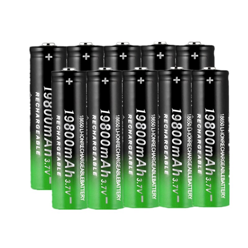 2-50 Stuks 18650 3.7V 19800Mah Li-Ion Batterij Oplaadbare Lithium Batterijen Voor Zaklamp Koplamp Elektronische Speelgoed