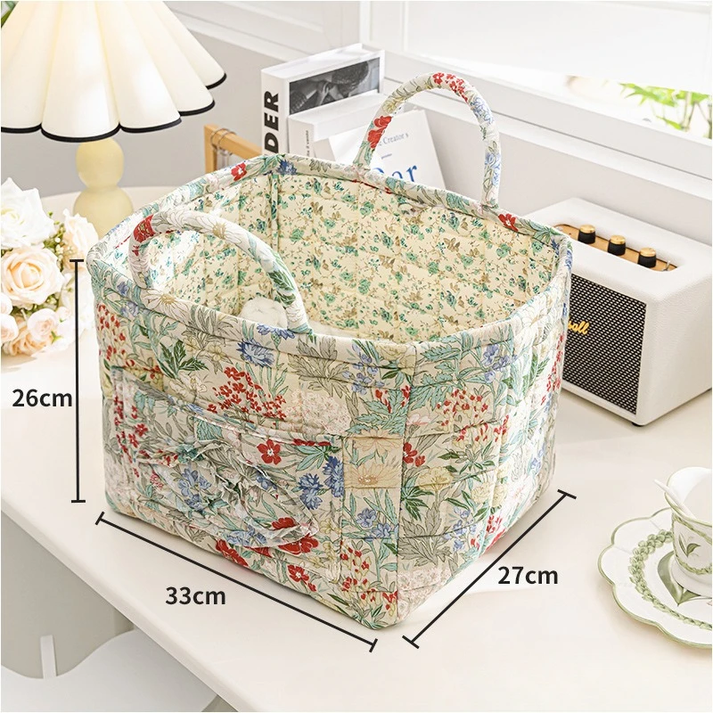 Fabric Storage Basket Washable Storage Baskets Foldable Underwear'S Organizer Frame Pastoral Style Stackable Sundries Container: Dark Khaki