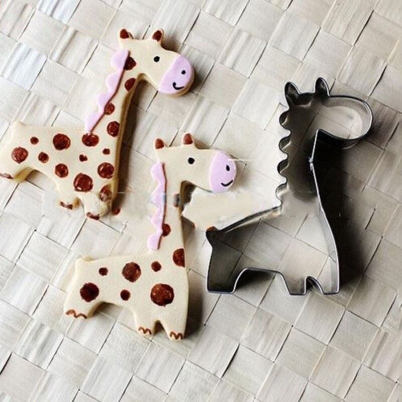 Giraff form kiksform bakeware fondant kageform diy sukker håndværk 3d wienerbrød cookie cutters bageværktøj