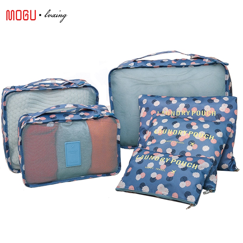 Travel accessories 6pcs/set Women packing cubes Man Organizadores pouch bags kit luggage bag Arrangement for travel Trip packet