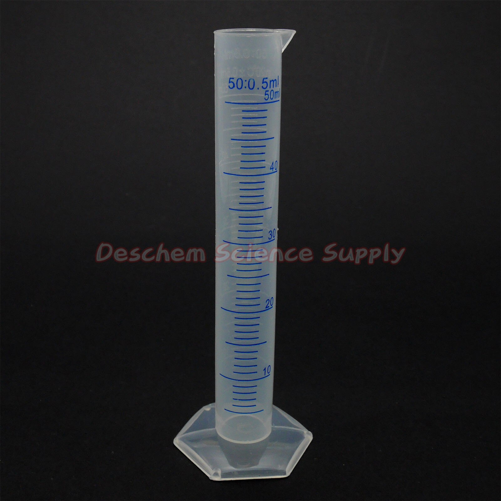 50mL Polypropylene Measuring Cylinder,Blue Graduate,PP Plastic Labware
