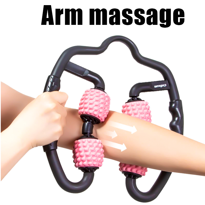 U form trigger point massage rulle til arm ben hals muskelvæv til fitness gym yoga pilates sport 4 hjul