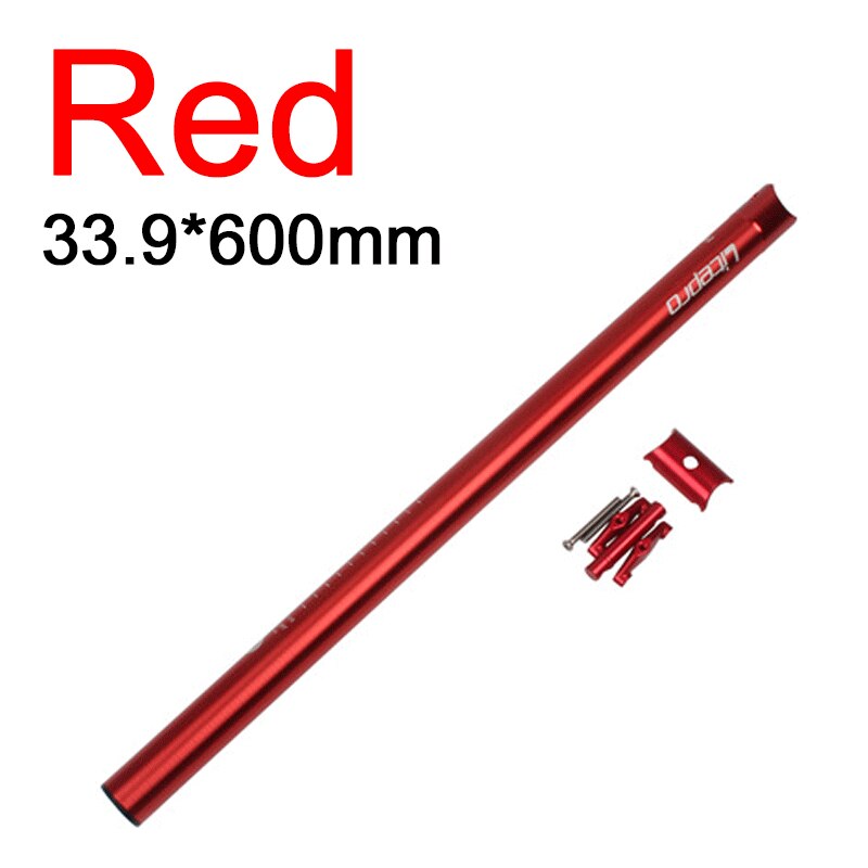 Litepro Vouwfiets Zadelpen Fiets Zadelpen 33.9*600Mm Ultralight Aluminium Fietsstoeltje Buis Accessoires: Red