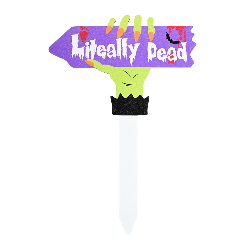 Drewniane tabliczki ogrodowe w stylu klasyczny, lekkie, trwałe, świąteczne znaki robić podwórka na Halloween, robić wbijania w ziemię.: Oliwa