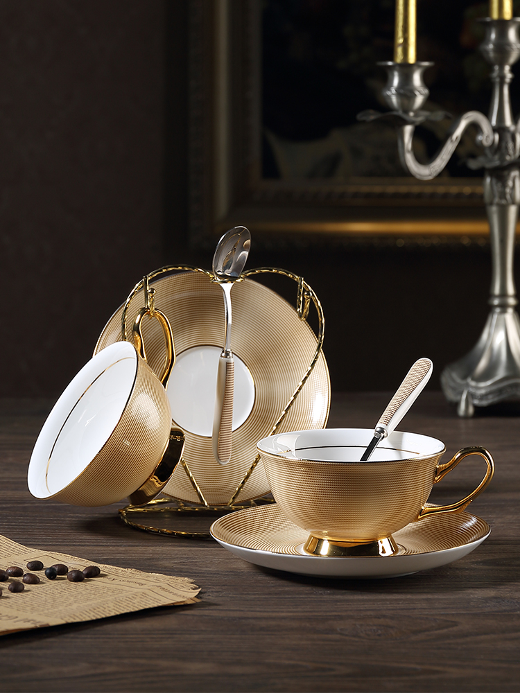 Classic English Coffee Cup Saucer Sets Bone China Royal Golden Cafe Luxury Afternoon Tea Cup Tazas Xicaras Pottery SC E8