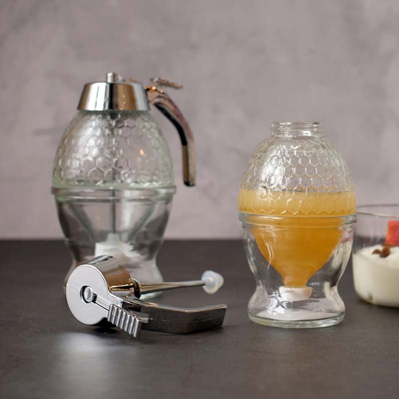Praktyczne słoik na miód pojemnik na sok pszczoła dozownik kroplówki miód ściskać butelka sok syrop kubek dozownik kroplówki czajnik robić przechowywania
