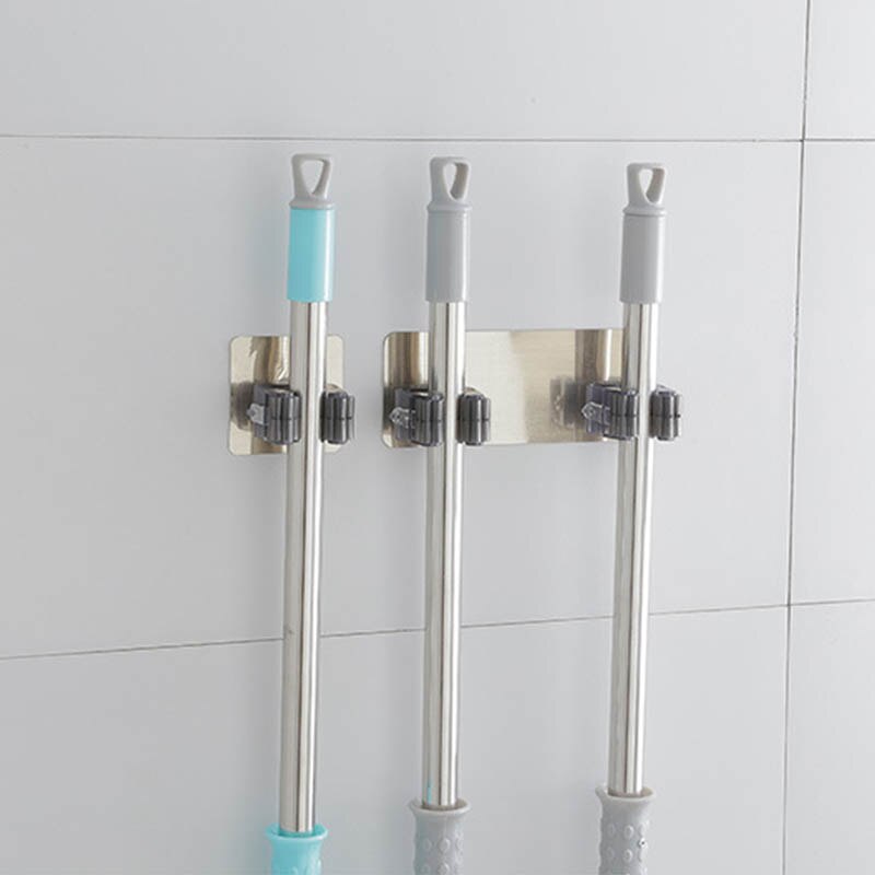Multifunctional Traceless Sucker Hook Mop Holder Kitchen Rag Tools Broom Hanger Brush Storage Rack Suction Cup