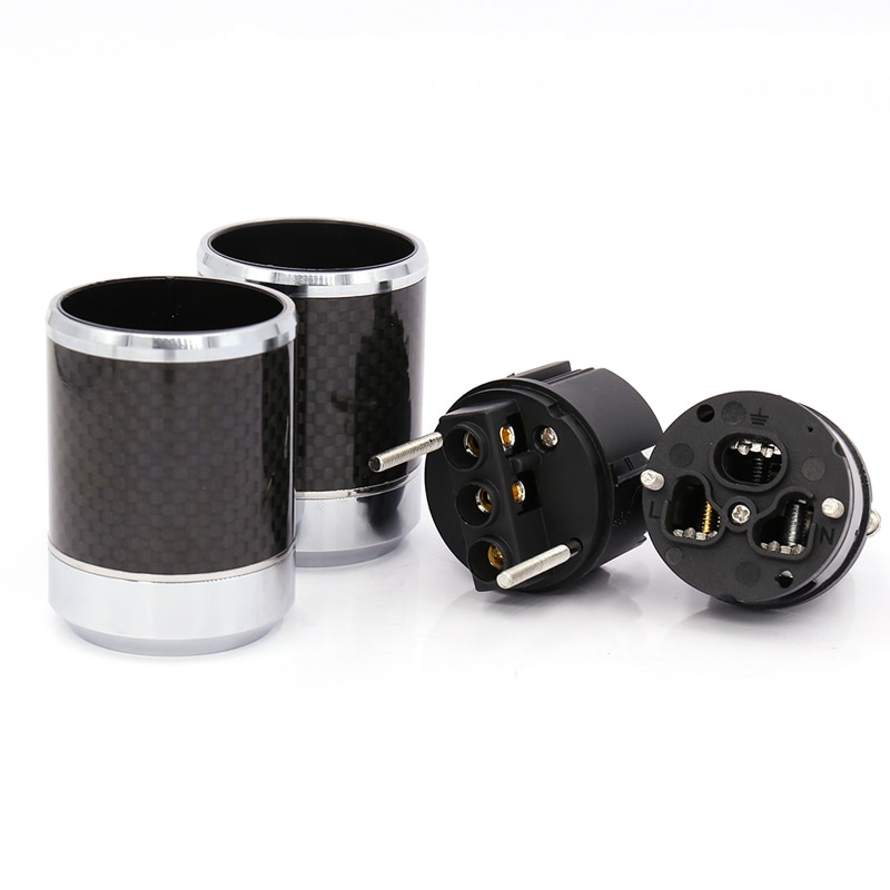 Viborg Schuko Power Plug IEC Connector - Rhodium Plated - DIY Hi-Fi Power Cable
