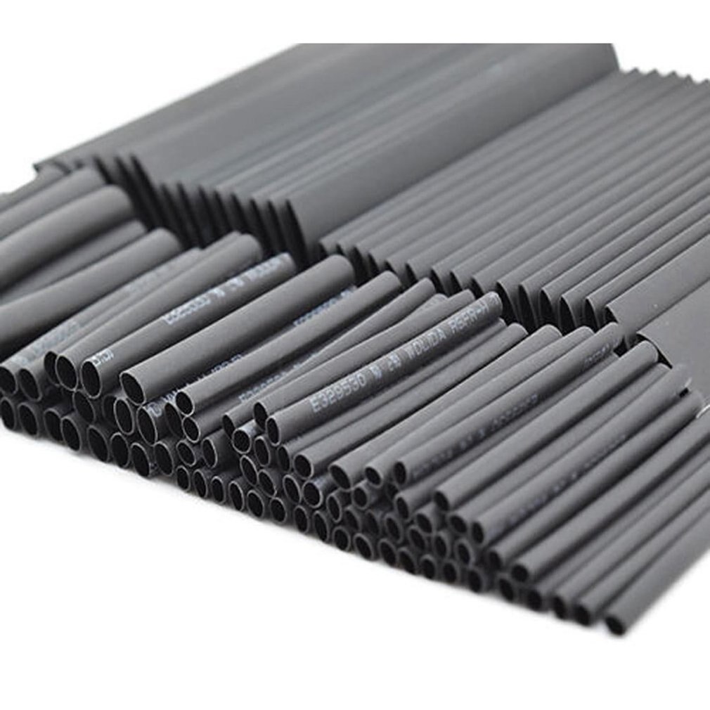 127 stk sort lim vejrbestandig krympemuffe slange rør sortiment kit bil kabel sleeving sortiment wrap wire kit