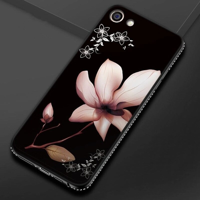 M6 Note Rhinestone Frame Case ForMeizu M5 Note M5s M6 Luxury 3D Relief Flower Pattern Soft Silicone Cover: M5 Note / Black(BH)