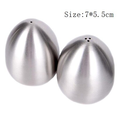 Äggformad kryddburk i rostfritt stål ricin kryddburkar pepparshaker grill saltlåda tandpetare plåt köksredskap: 1 hål 3 hål