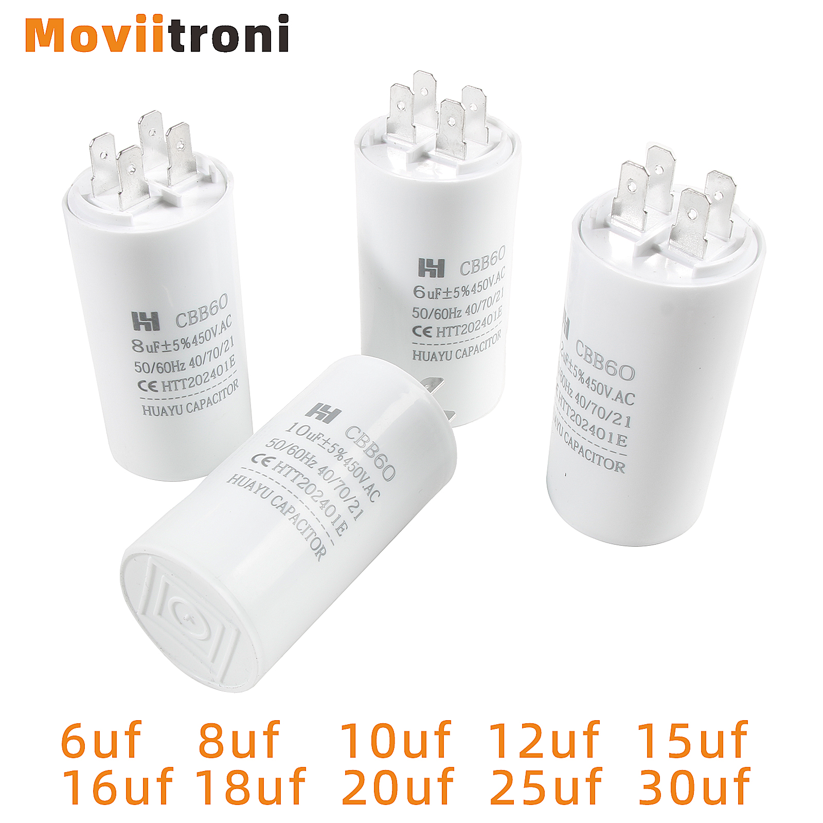 CBB60 Kondensator 450VAC Doppeleinsatz 50/60hz Elektrischer Ersatz-Startlaufkondensator für Luftkompressor-Wasserpumpenmotor
